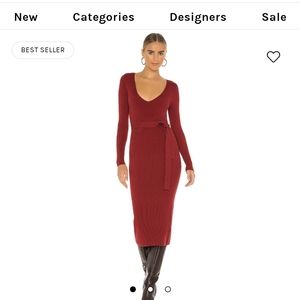 House of Harlow 1960 Aaron Knit Dress in Sangria (Red Sweater Dress)